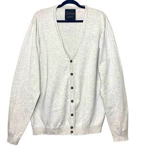 Angelo Litrico Knit Cardigan Sweater L Gray Beige Modern Relaxed Button Down